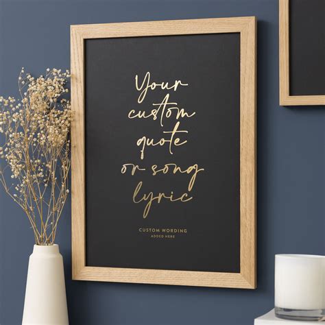 Your Custom Quote Print in Gold Foil and Framed Custom - Etsy