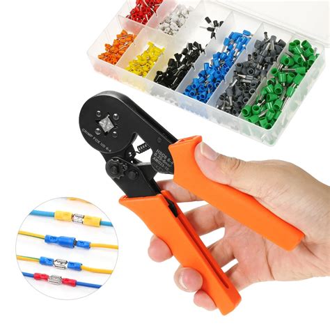 Wire Crimping Tool Wire Crimper Ferrule Crimping Pliers Tool+800Pcs Copper Insulated Cord Pin ...