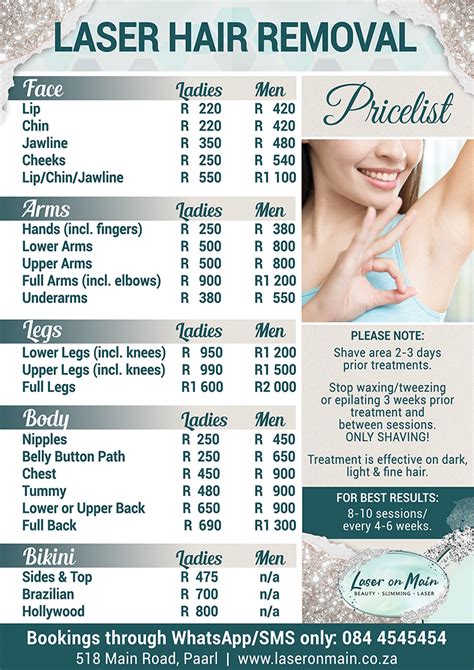 Hair Removal Pricelist – Laser On Main