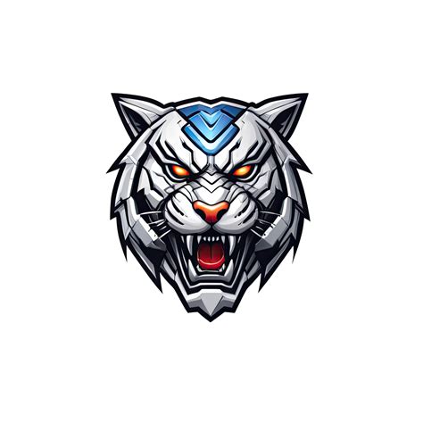 AI generated logo esport head of tiger futuristic robot outline ...