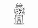 Adult Coloring Gumball Machine  Page sketch template
