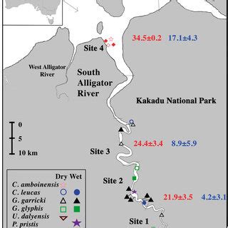 Map of the South Alligator River, Northern Territory, Australia,... | Download Scientific Diagram