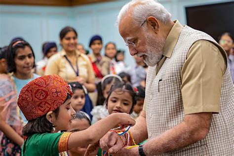 Narendra Modi | Prime Minister Narendra Modi celebrates Raksha Bandhan ...