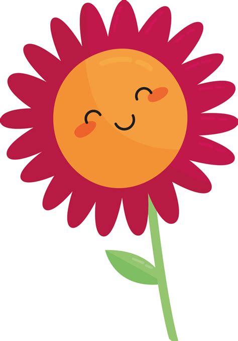 Happy flower smiling laptop sticker - TenStickers