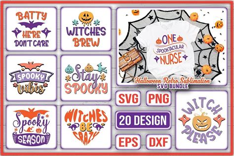 Halloween Retro Sublimation SVG Bundle Bundle · Creative Fabrica