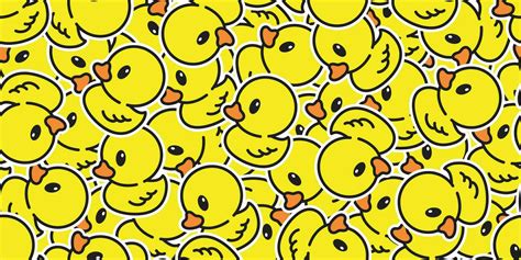 duck seamless pattern vector rubber ducky isolated cartoon illustration ...