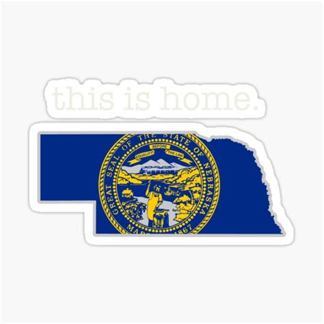 "Nebraska This Is Home with State Map and Nebraska Flag" Sticker for Sale by tropicaltees ...