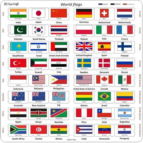 Cryo Craft World Flag Puzzle Board, 48 countries puzzle pieces with tray - World Flag Puzzle ...