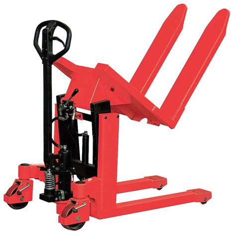 DAYTON Manual High-Lift Pallet Jack, 2,200 lb Load Capacity, Lifting Height Range 3-1/2 in to 31 ...