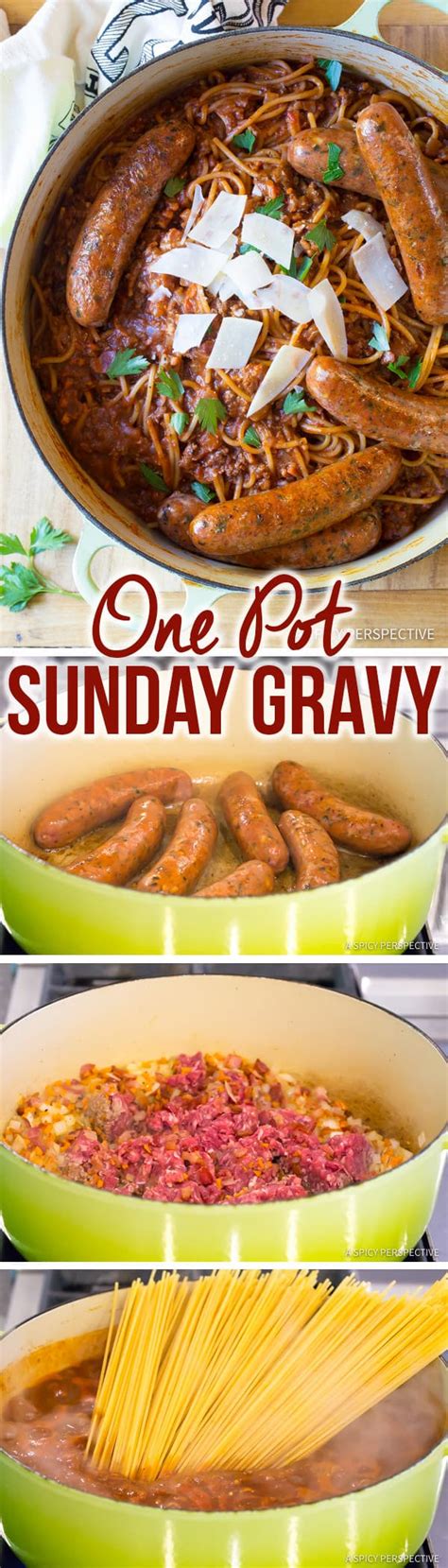 One-Pot Sunday Gravy - A Spicy Perspective