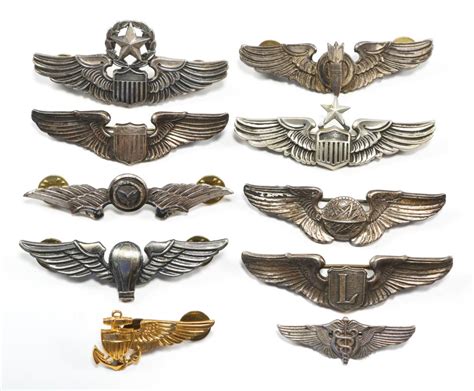 WWII US ARMY AIR FORCE PILOT WINGS MIXED LOT OF 10