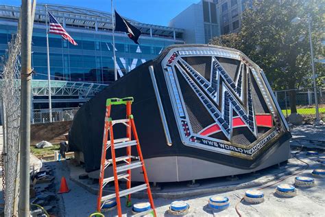 Giant WWE Title Belt nears completion outside company’s new headquarters