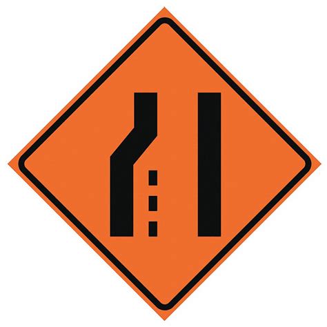 EASTERN METAL SIGNS AND SAFETY Lane Ends Traffic Sign, MUTCD Code W4-2, 36 in x 36 in ...