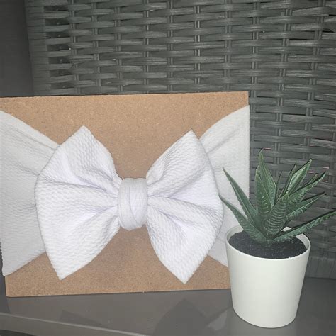 White Bow Headband | Etsy