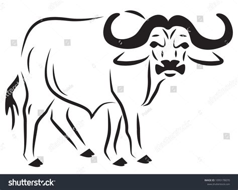 Buffalo Isolated On White Background Icon Stock Vector (Royalty Free ...