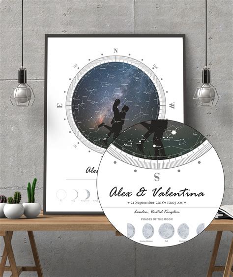 Custom Star Map Night Sky Map by Date Gift Watercolor, DIGITAL FILE ...