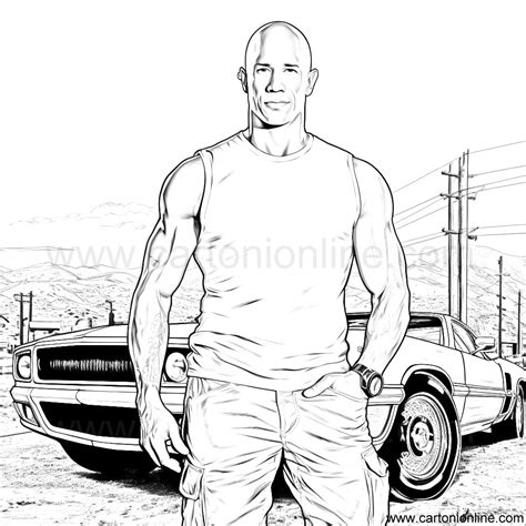 Kolorowanki Dominic "Dom" Toretto (Vin Diesel) Fast and Furious