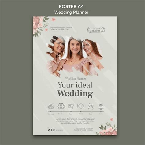 Free PSD | Wedding planner poster template