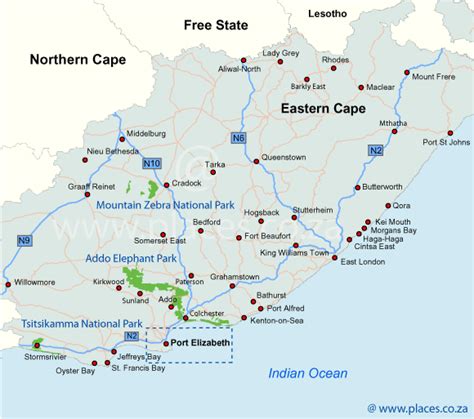 Map of the Eastern Cape