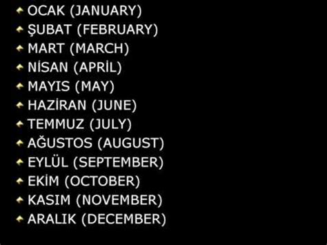 months in turkish - YouTube