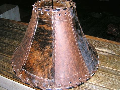 Southwest Leather Cowhide Table Lamp Shade rustic western | Etsy | Lamp ...