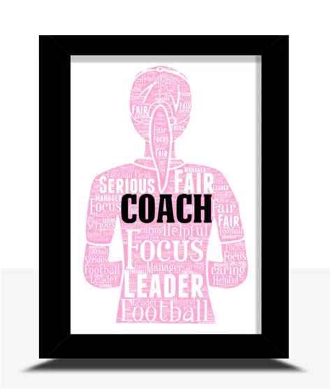 Female Sports Team Coach Personalised Word Art Gift