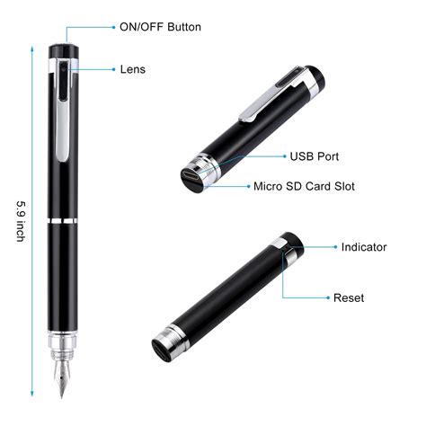 Hidden Camera Spy Pen Mini Spy Camera Portable Pocket 1080P HD Covert Camera Business Conference ...