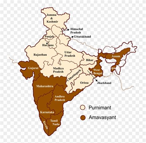 Physiographic Division North India Map - North India Vs South India Map, HD Png Download ...