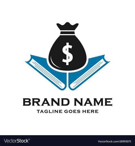 Logo design learn to save money Royalty Free Vector Image