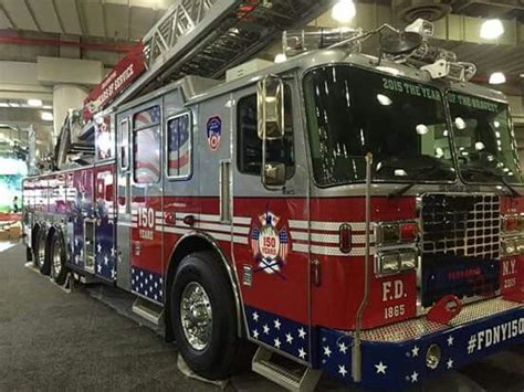 150th year of service of NYFD, fire truck painted in honor of 150 years ...