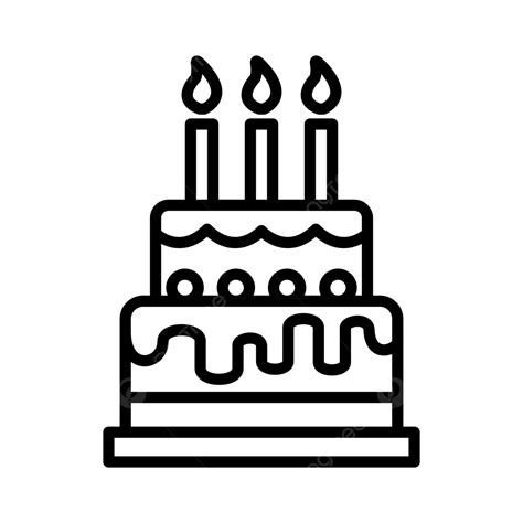 Birthday Cake Line Icon Vector, Cake, Birthday, Candles PNG and Vector with Transparent ...