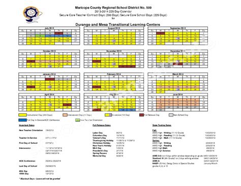 Maricopa County Regional School District Calendars – Phoenix, AZ