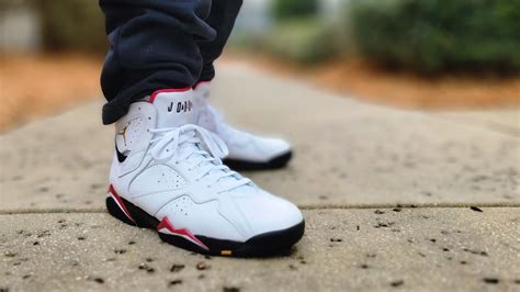 Air Jordan 7 - Cardinal REVIEW + ON FEET - YouTube