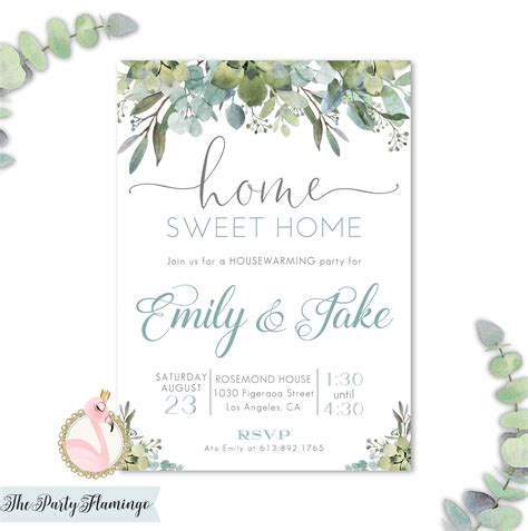 Invitations Paper Paper & Party Supplies greenery housewarming party ...