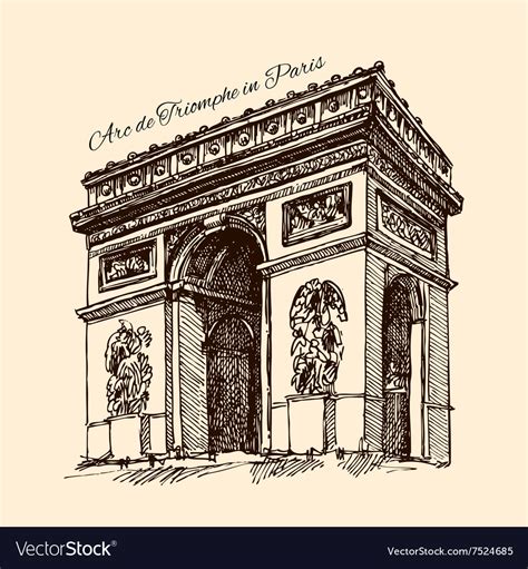 Arc de triomphe Royalty Free Vector Image - VectorStock