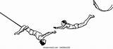 Coloring Trapeze Artist Dibujo Clipart Horse Pages Trapecista Cliparts  sketch template