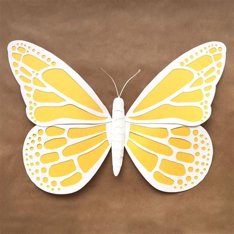 DIY 20" Paper Butterfly (SVG, DXF and PDF) | Paper butterfly, Butterfly template, Paper butterflies