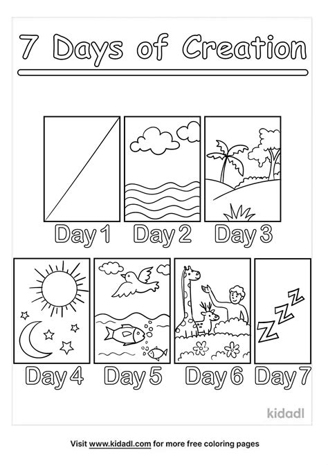 Free 7 Days of Creation Coloring Page