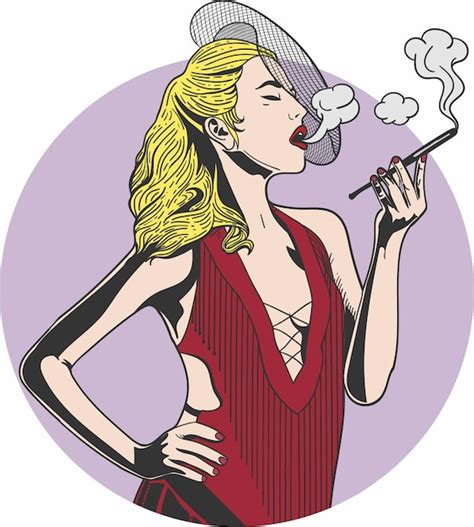 Premium Vector | Smoking lady vintage lineart illustration image ...