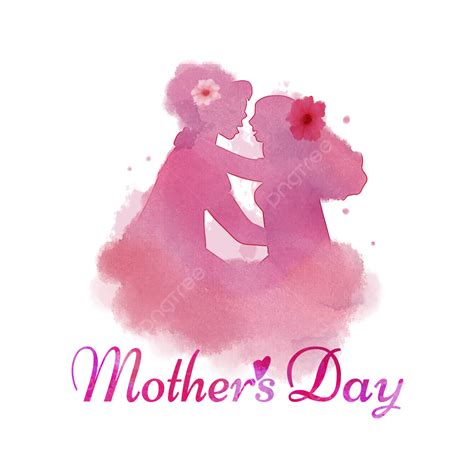 Humanoid Silhouette Transparent Background, Watercolor Floral Mother ...