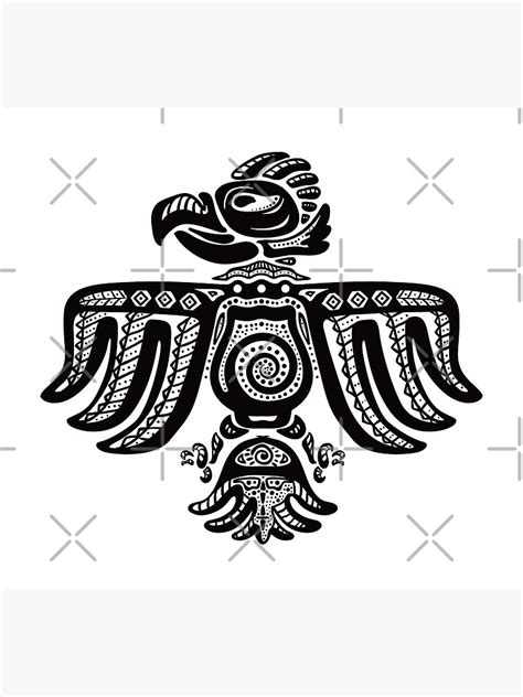 "Aztec Eagle - Warrior Symbol of Bravery (Black)" Poster for Sale by ...