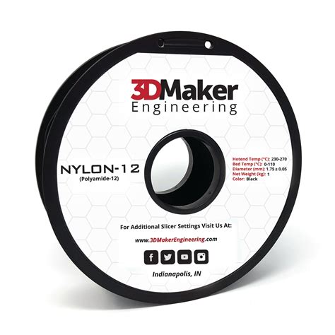 Nylon-12 Pro Series 3D Printer Filament 1.75mm – 3DMaker Engineering