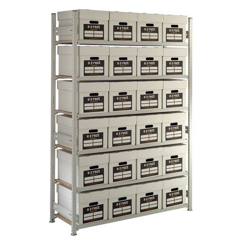 Archive Box Shelving Rack With 24 Document Boxes