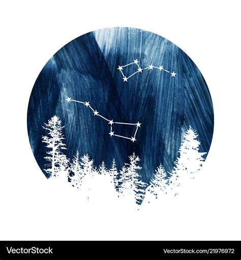 Big dipper and little dipper constellations Vector Image