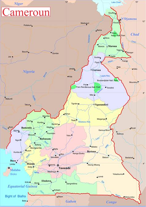 Carte du Cameroun - Différentes cartes du pays du continent africain