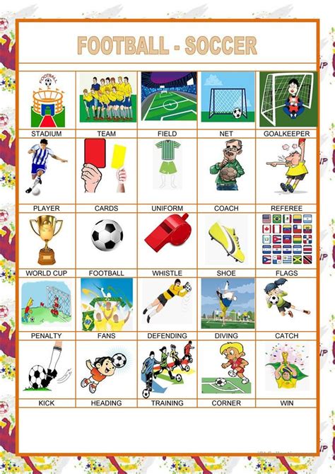 Picture dictionary - football- soccer - English ESL Worksheets Esl Teaching Resources, Esl ...