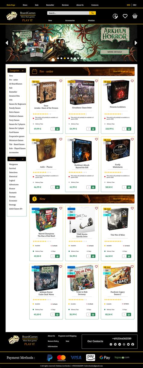 Boardgames Online Store on Behance