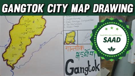 How to draw Gangtok city map SAAD - YouTube