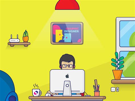 Work From Home - Illustration by Zaufolio on Dribbble