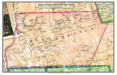 Chesterfield, New Hampshire 1858 Old Town Map Custom Print - Cheshire Co. - OLD MAPS